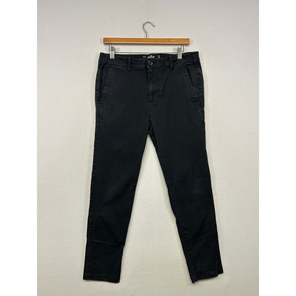 Skater Indie Hollister Mens 32x30 Black Skinny Chino Epic Flex Pants Emo Goth